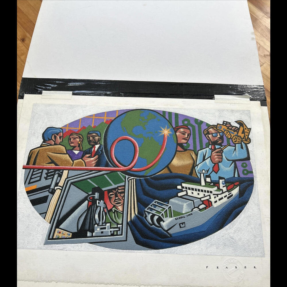 Douglas Fraser Bold Graphic Illustration Pop Art Original  Alkyd Painting